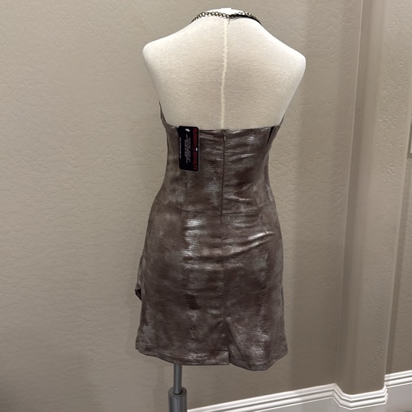 Kimikal Distressed “Leather” Look Dress - Lg.. - Picture 4 of 6